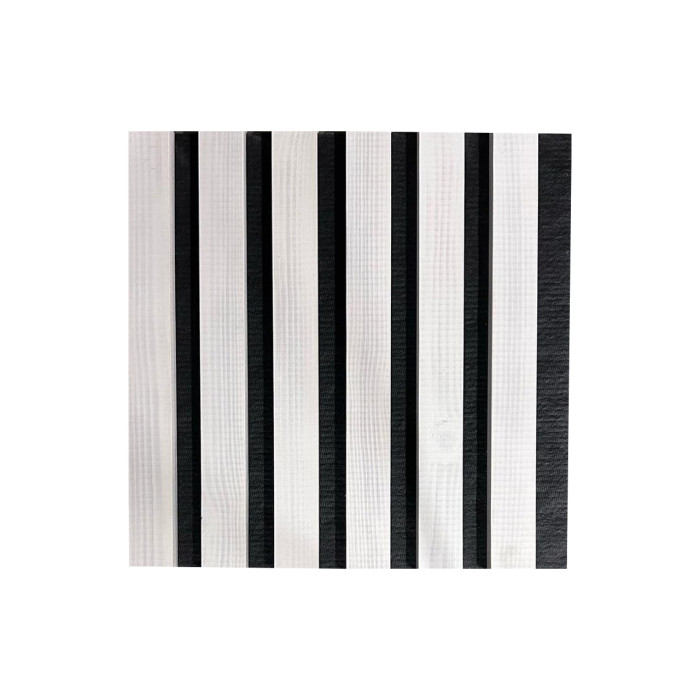Panel de pared de madera natural 2700 x 300mm (Blanco-Negro)